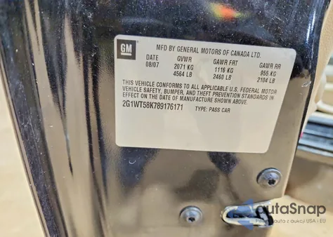 2008 Chevrolet Impala Lt from USA, damaged, VIN 2G1WT58K789176171